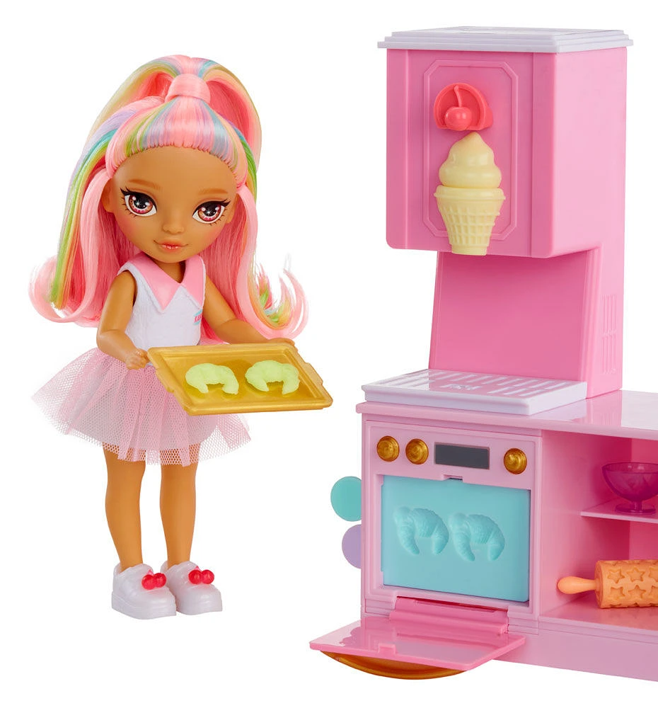 Rainbow High Littles Dessert Shop Playset + Small Doll (Pink 5.5")