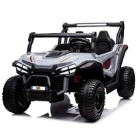 KIDSVIP Buggy aventure 2 places 24 V pour enfants 4X4 UTV porteur avec RC - Gris