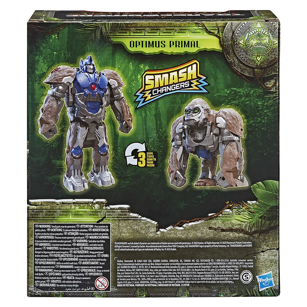 Transformers Toys Transformers: Rise of the Beasts Movie, Smash Changer Optimus Primal Action Figure, 9-inch