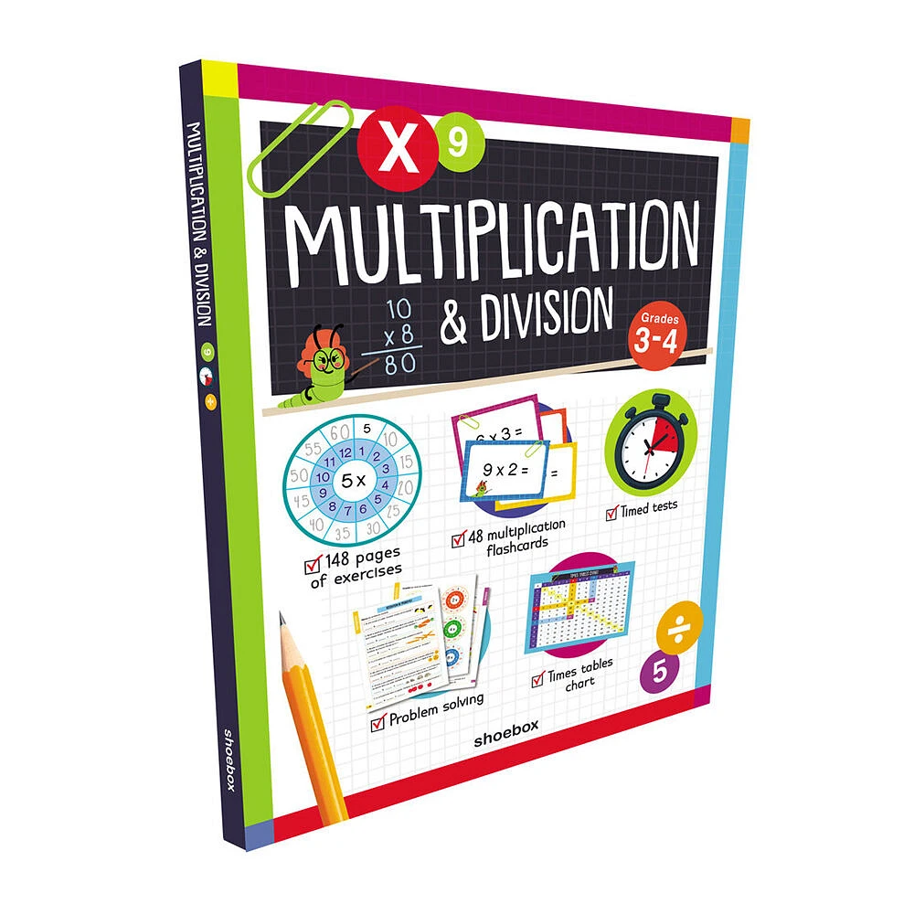 Multiplication & Division Book With Flash Cards - Édition anglaise