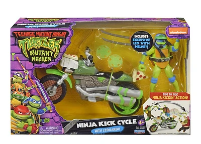 Teenage Mutant Ninja Turtles: Mutant Mayhem Ninja Kick Cycle with Exclusive Leonardo Figure