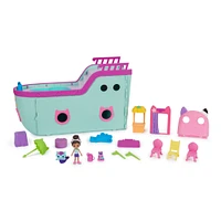 Gabby's Dollhouse, Bateau des chamis de Gabby, bateau de croisière avec 2 figurines, jouets surprises et accessoires de maison de poupée