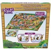 Jeu La course des bois, jeu préscolaire coopératif à thème forestier, pour enfants, inclut 4 pions en bois