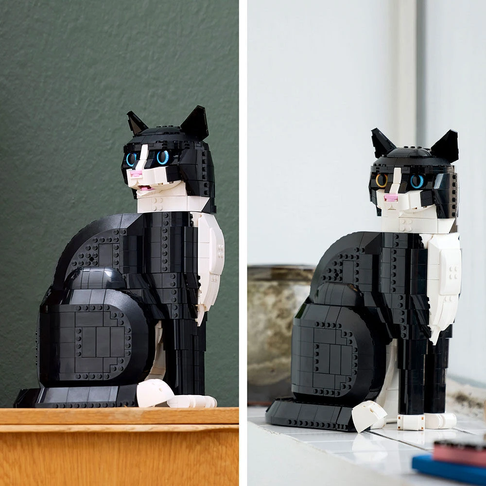 LEGO Ideas Tuxedo Cat Gift Idea for Animal-Lovers and Home Décor 21349