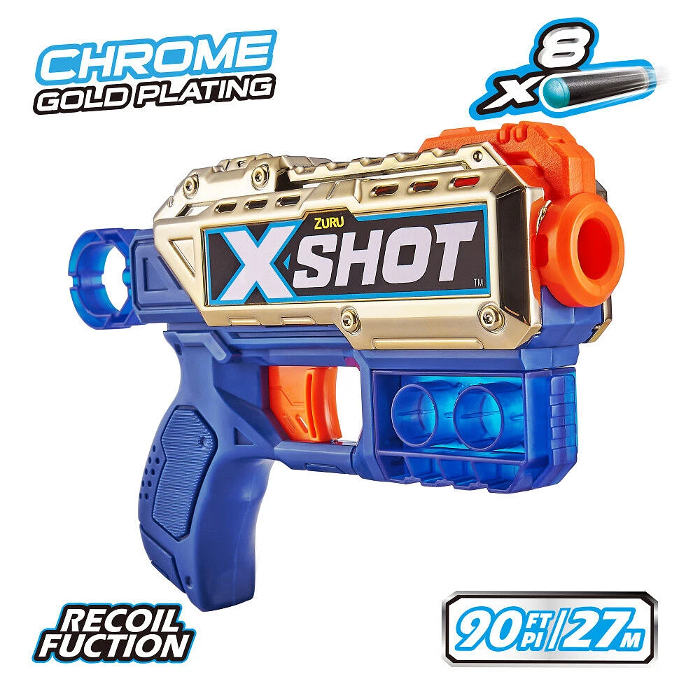 X-Shot Excel Kickback Royale Edition Foam Dart Blaster (8 Darts) by ZURU