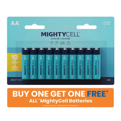 MightyCell Pack AA Alkaline Batteries