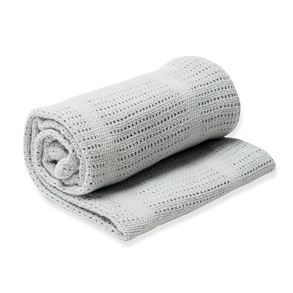 Lulujo  - Grey Cotton Cellular Blanket