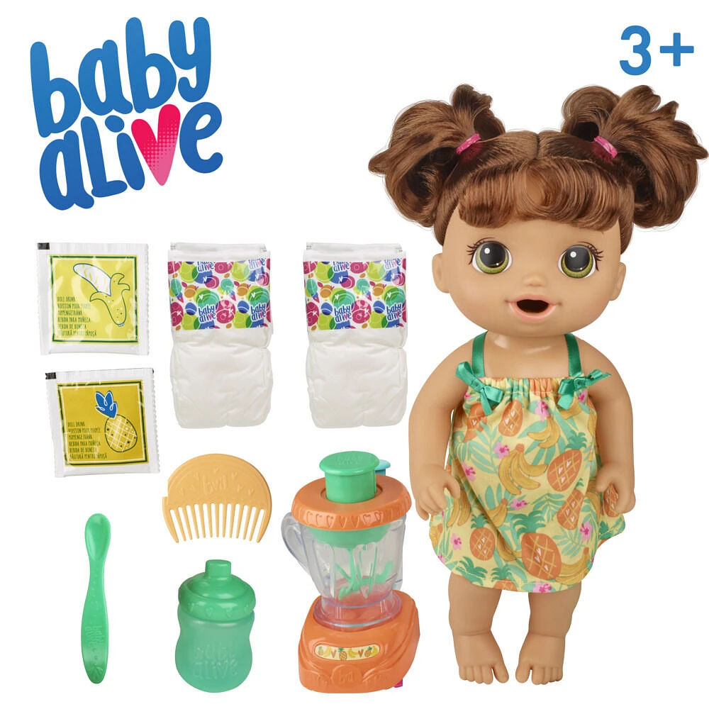 Baby Alive Magical Mixer Baby Doll Tropical Treat, Blender, Accessories, Drinks, Wets, Eats