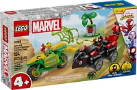 Ensemble de construction LEGO Marvel Spidey et ses amis extraordinaires La poursuite en dino-véhicules de Spin et Electro 11198