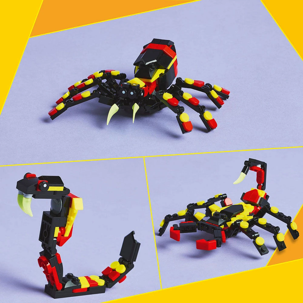 LEGO Creator 3 in 1 Wild Animals Surprising Spider Building Toy - with 3 Build Options, Spider, Scorpion, or Snake - 31159