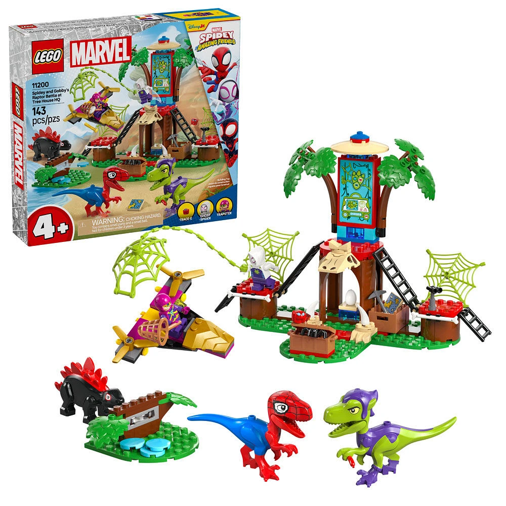 LEGO Marvel Spidey et ses amis extraordinaires Le combat des raptors de Spidey et Gobby au QG dans l'arbre Jouet à construire 11200