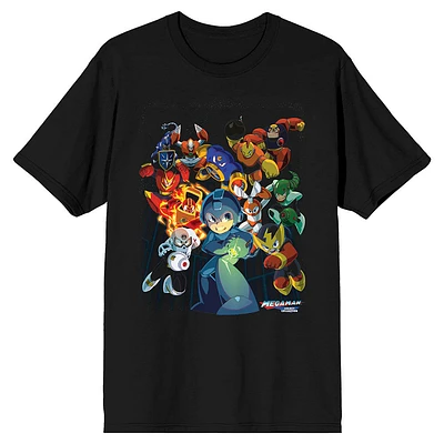 Megaman Vs Villains Black T-Shirt 