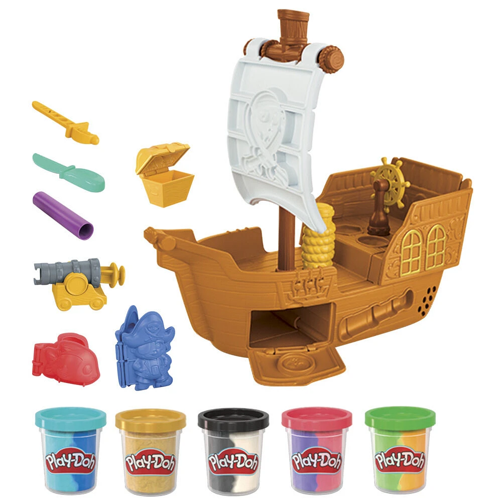 Play-Doh Le bateau pirate, jouets de pirate avec pâte à modeler pour enfants - Notre exclusivité