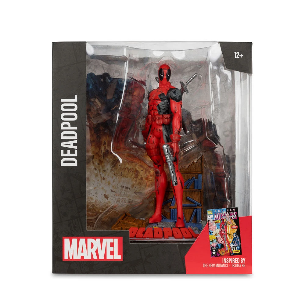 Marvel Deadpool Figure Posée à l'Echelle 1:10 avec Scène - (Les Nouveaux Mutants #98)