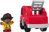 Fisher-Price Little People Toy Firetruck and Firefighter Figure Set for Toddlers, 2 Pieces