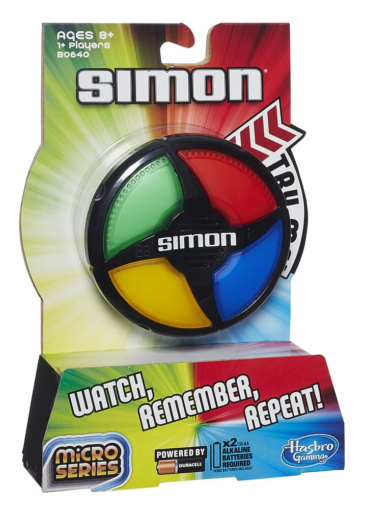 Simon Micro Series Electronic Game, Classic Simon Gameplay in a Compact Size, Fun Party Game