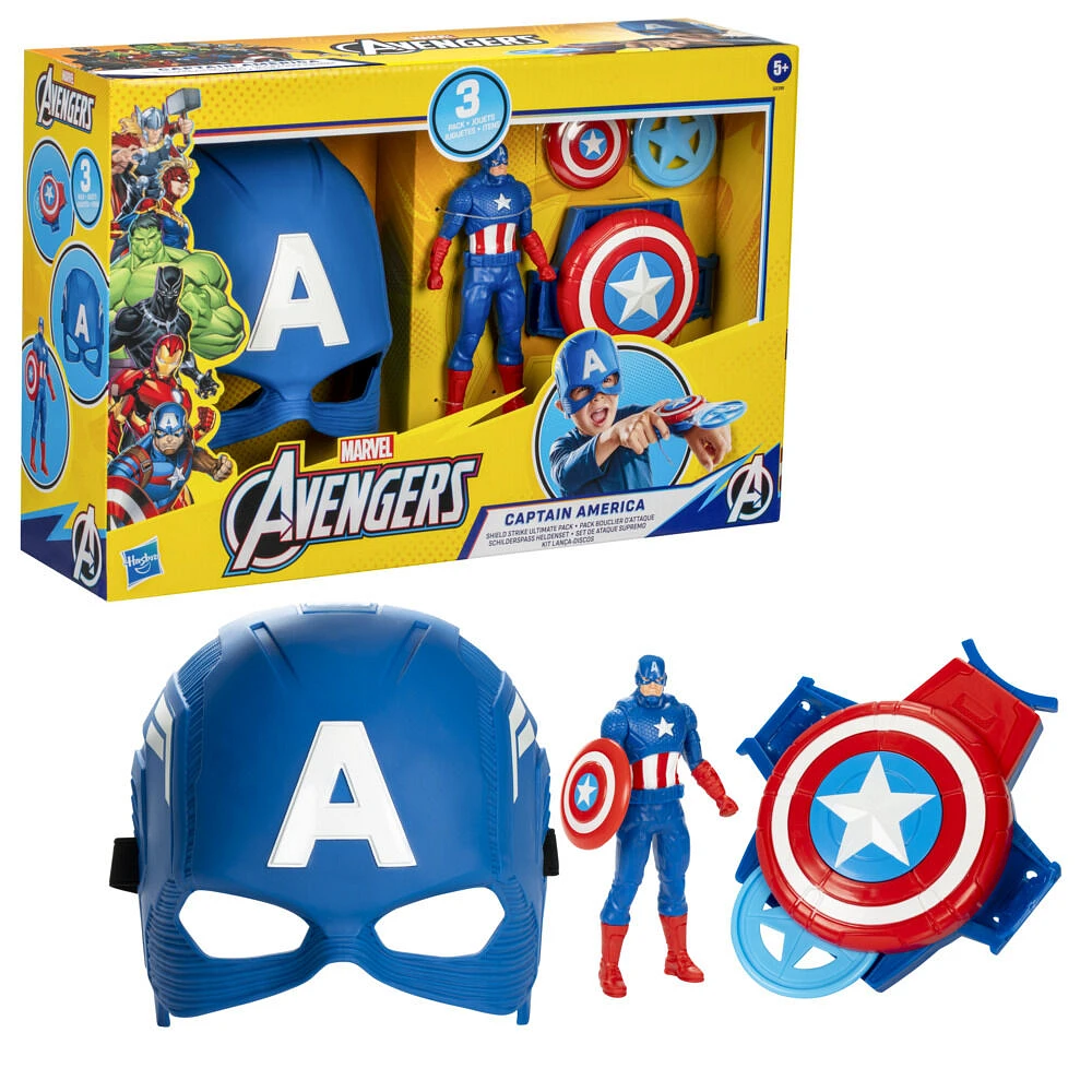 Marvel Avengers Captain America, Pack bouclier d'attaque, jouet de déguisement