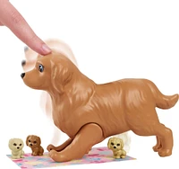 ​Barbie Doll and Newborn Pups Playset with Barbie Doll (Blonde, 11.5 in)