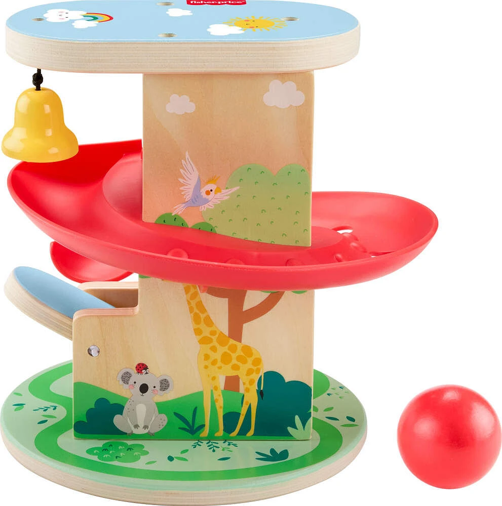 Fisher-Price Wooden Treehouse Ball Run Baby & Toddler Toy, 2 Wood Pieces