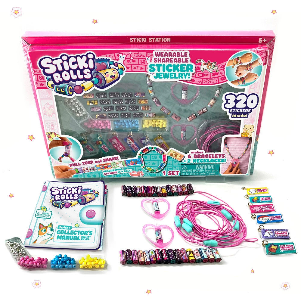 Sticki Rolls - Wearable Shareable Sticker Jewelry - Sticki Station Kit
