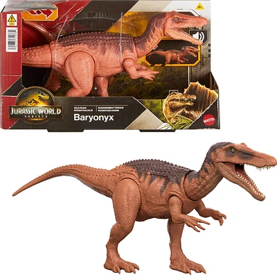 Jurassic World Rebirth Wild Roar Baryonyx Dinosaur Toy, Tail Controlled Attack Chomp & Sound