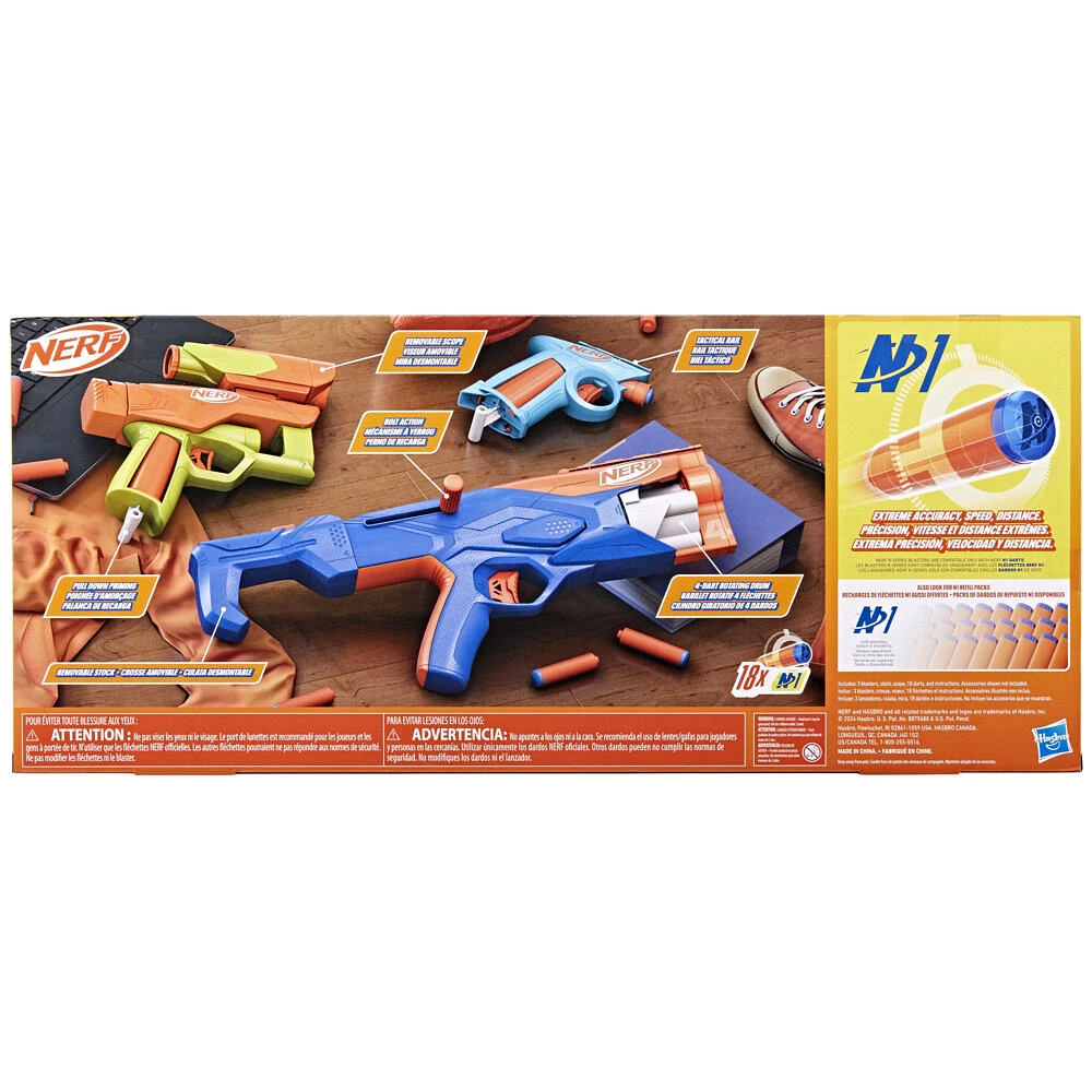 Nerf N Series Gear Up Pack, 3x Blasters, 18 Nerf N1 Darts Compatible Only with Nerf N Series Blasters - R Exclusive