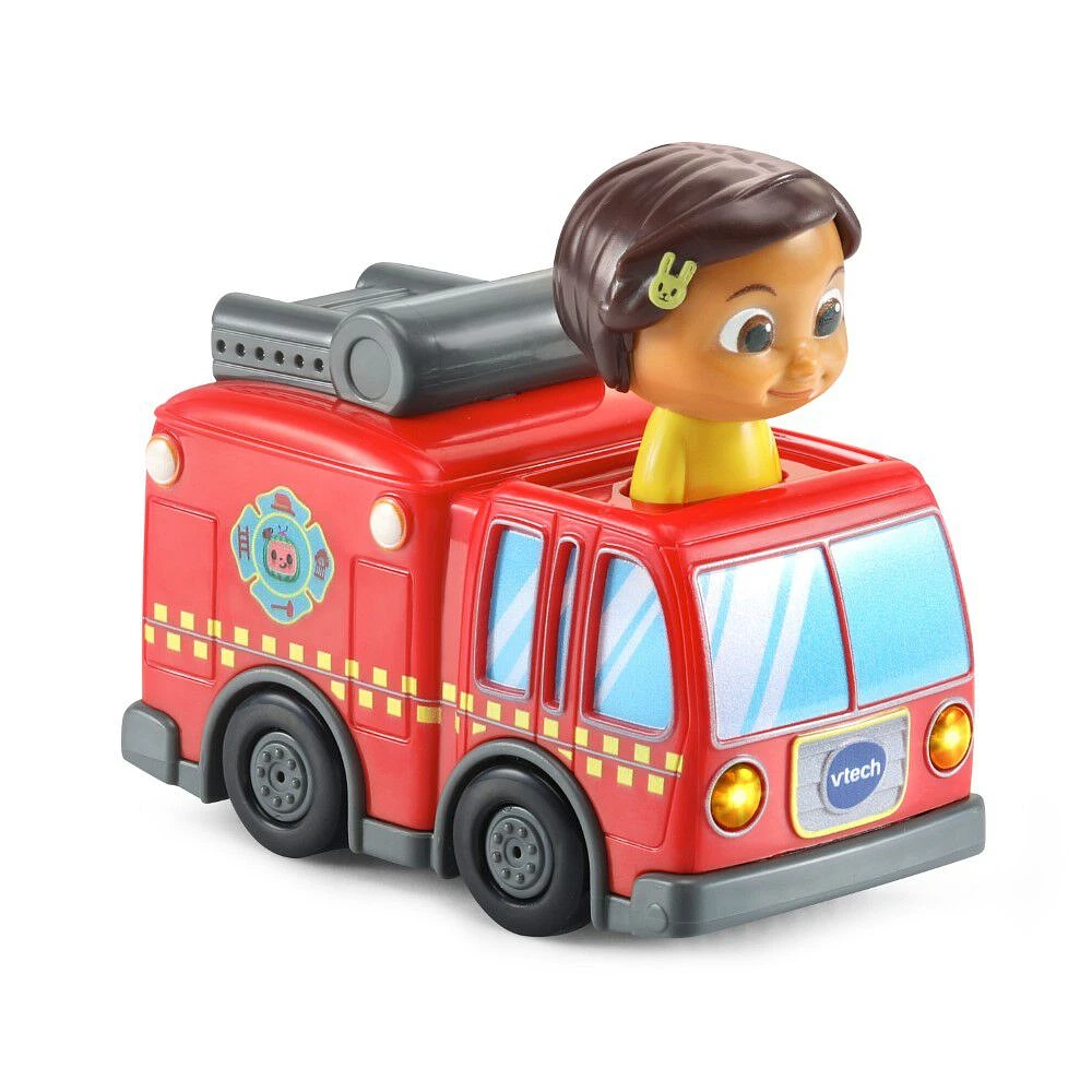 VTech CoComelon Go! Go! Smart Wheels Nina's Fire Truck and Track - English Edition