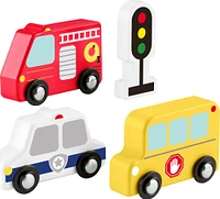 Fisher-Price-Mes véhicules en bois-Jouets à pousser 4pièces
