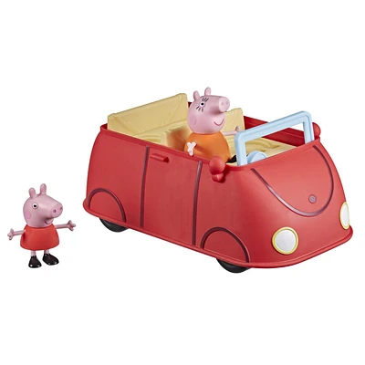 Peppa Pig Peppa's Adventures Voiture rouge familiale, jouet préscolaire avec phrases et effets sonores