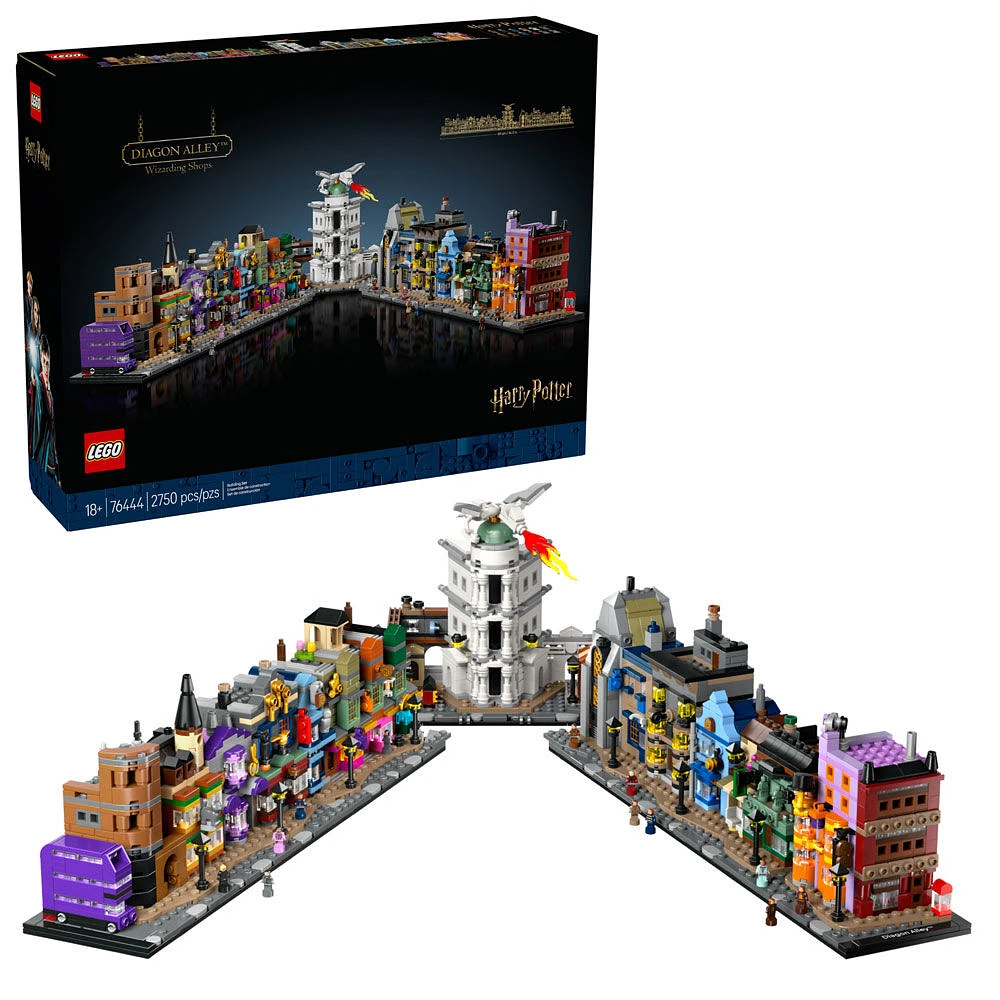 LEGO Harry Potter Les boutiques magiques du Chemin de Traverse, Ensemble de sorciers pour adultes, Modèle à exposer magique 76444