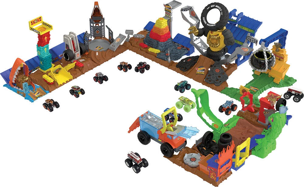 Hot WheelsMonster Trucks Arena Smashers Défi du CroqueTrésorCoffret