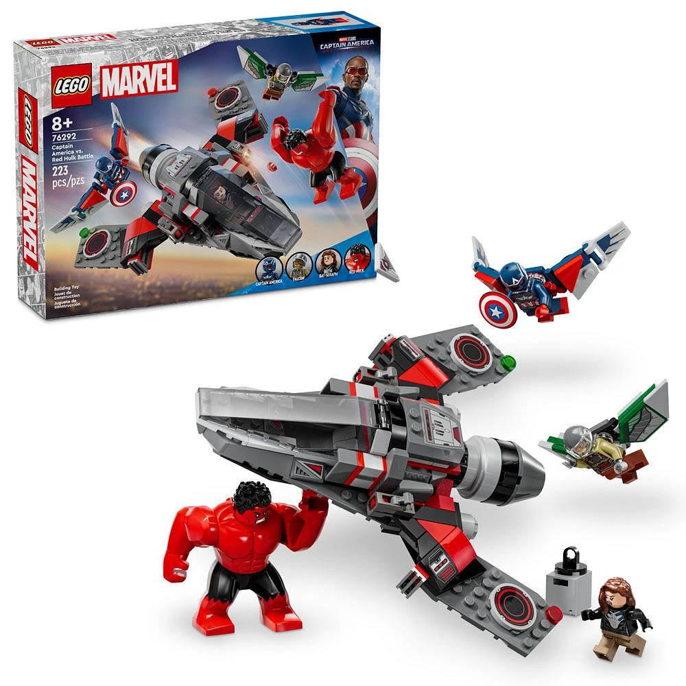 Avion à construire LEGO Marvel Capitaine America contre le Hulk rouge 76292