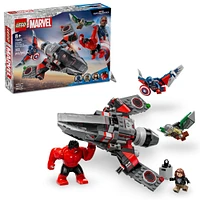 Avion à construire LEGO Marvel Capitaine America contre le Hulk rouge 76292