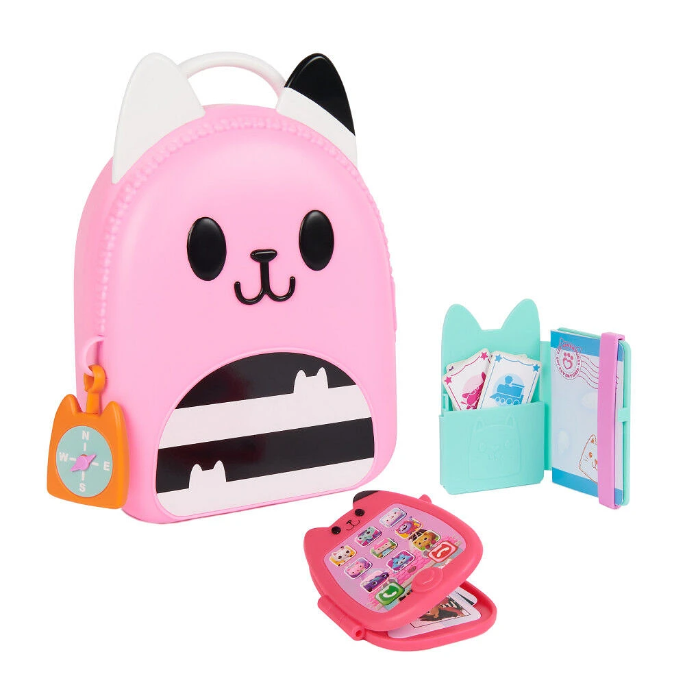 Gabby's Dollhouse, Gabby Girl On-The-Go Travel Set, Pretend Play Travel Toys, Toy Passport, Toy Phone and Compass Charm