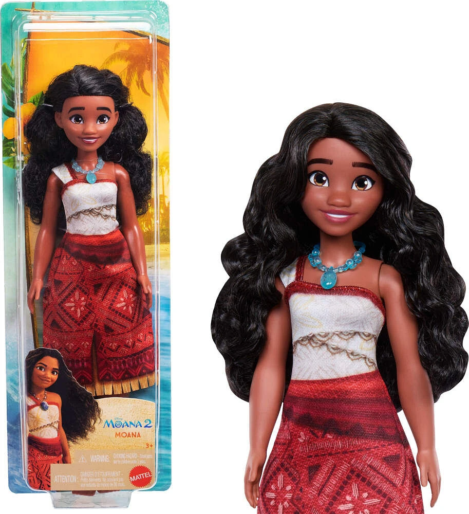 Disney – Moana 2 – Poupée mode et 2 acc. – Moana, tenue amovible