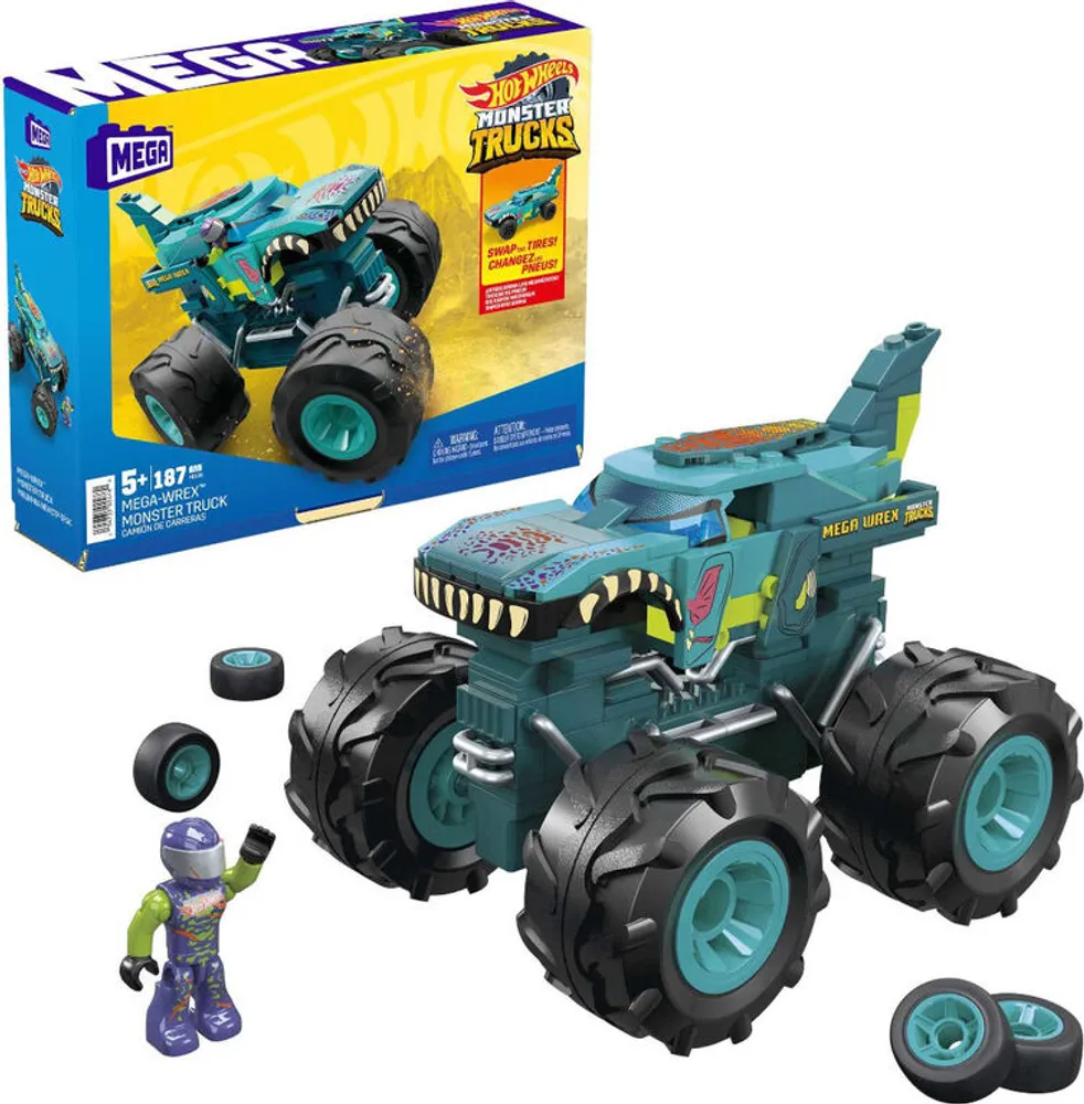 Hot Wheels Monster Trucks Arena Smashers Mega-Wrex vs. Crushzilla Takedown  Playset