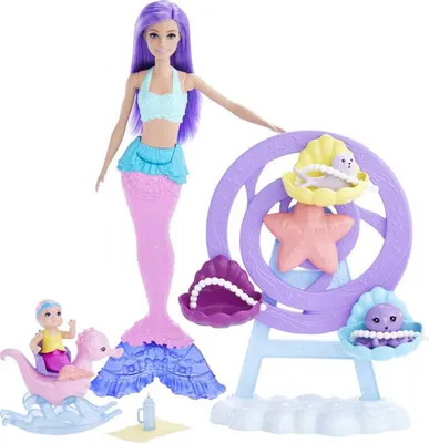 Barbie Mermaid Doll - Nurturing Playset with Merbaby, Octopus and Seal