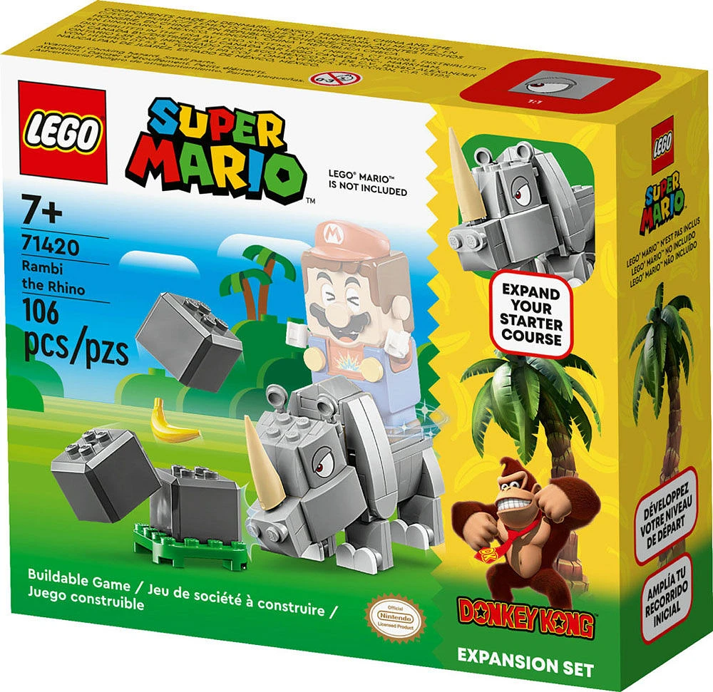 LEGO Super Mario Ensemble d'extension Rambi le rhinocéros 71420 (106 pièces)