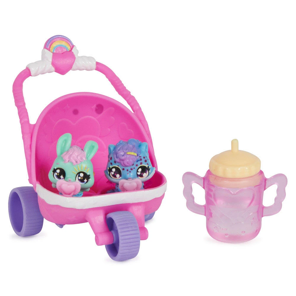 Hatchimals Alive, Hatch N' Stroll Playset avec poussette et 2 mini figurines dans des oeufs qui éclosent tout seuls