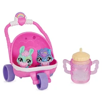 Hatchimals Alive, Hatch N' Stroll Playset with Stroller Toy and 2 Mini Figures in Self-Hatching Eggs