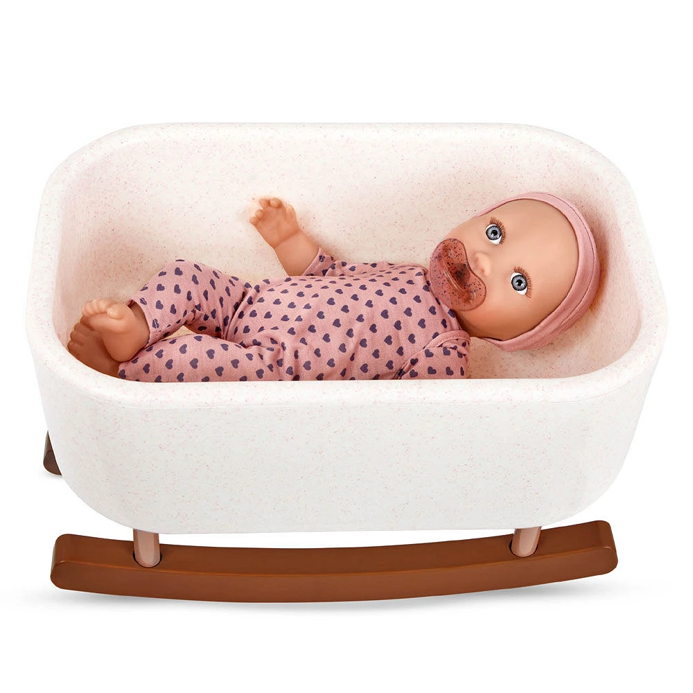 Lullababy - Doll with Pink Onesie & Rocking Bassinet