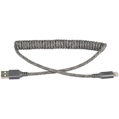 Ventev Helix Textile Lightning Cable 1ft Grey