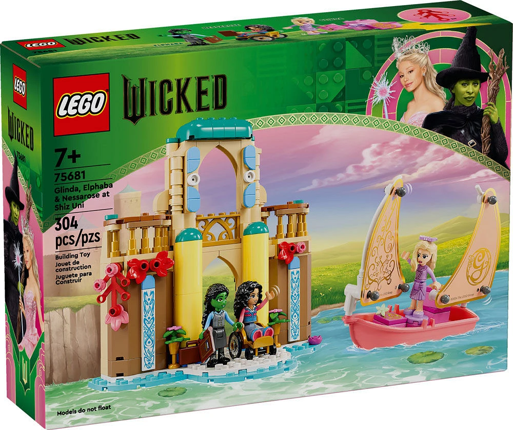 LEGO Wicked Glinda, Elphaba & Nessarose at Shiz University Dollhouse Playset, Witch Toy, 75681