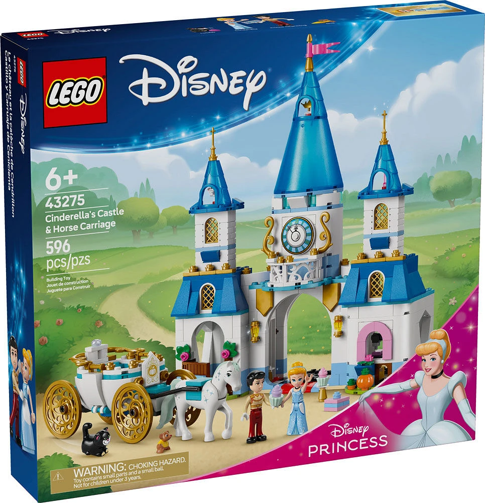 LEGO Disney Le château et la calèche de Cendrillon, Ensemble de construction avec jouet fantastique 43275