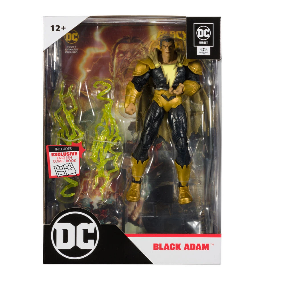 DC Direct - Figurine de 7 pouces avec une bande dessinée - Black Adam Comic - Black Adam Figurine