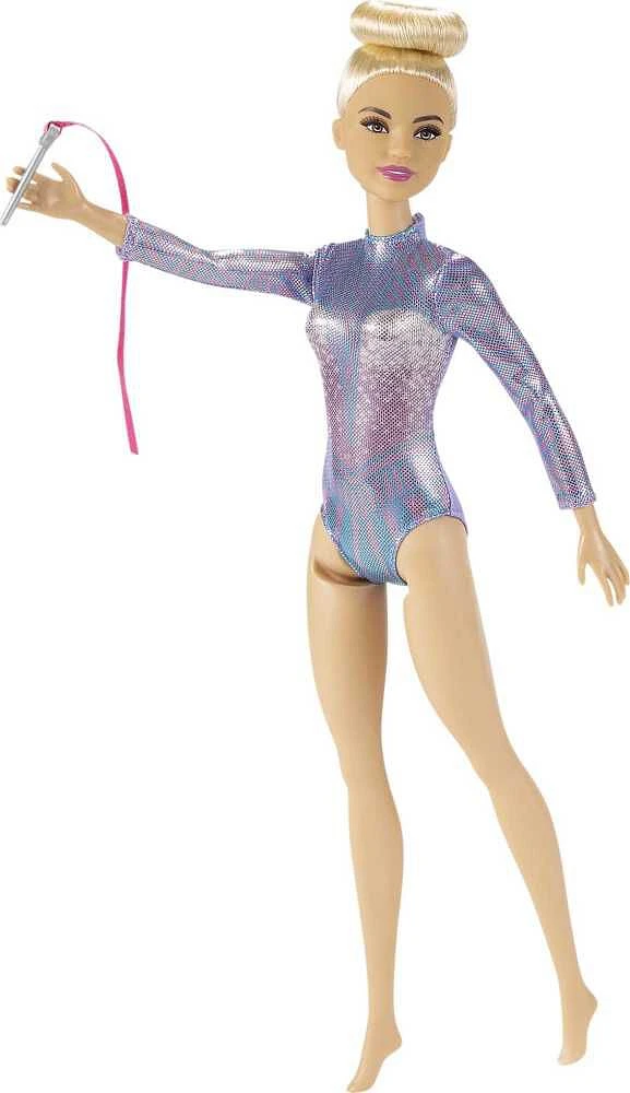 Barbie Poupée Gymnaste rythmique blonde, 3,4cm, justaucorps