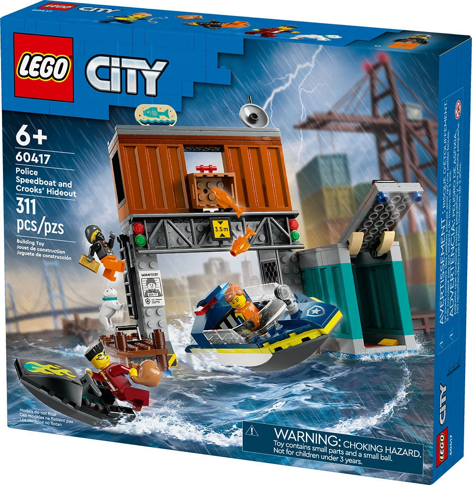 LEGO City Le hors-bord de la police et le repaire des malfrats 60417