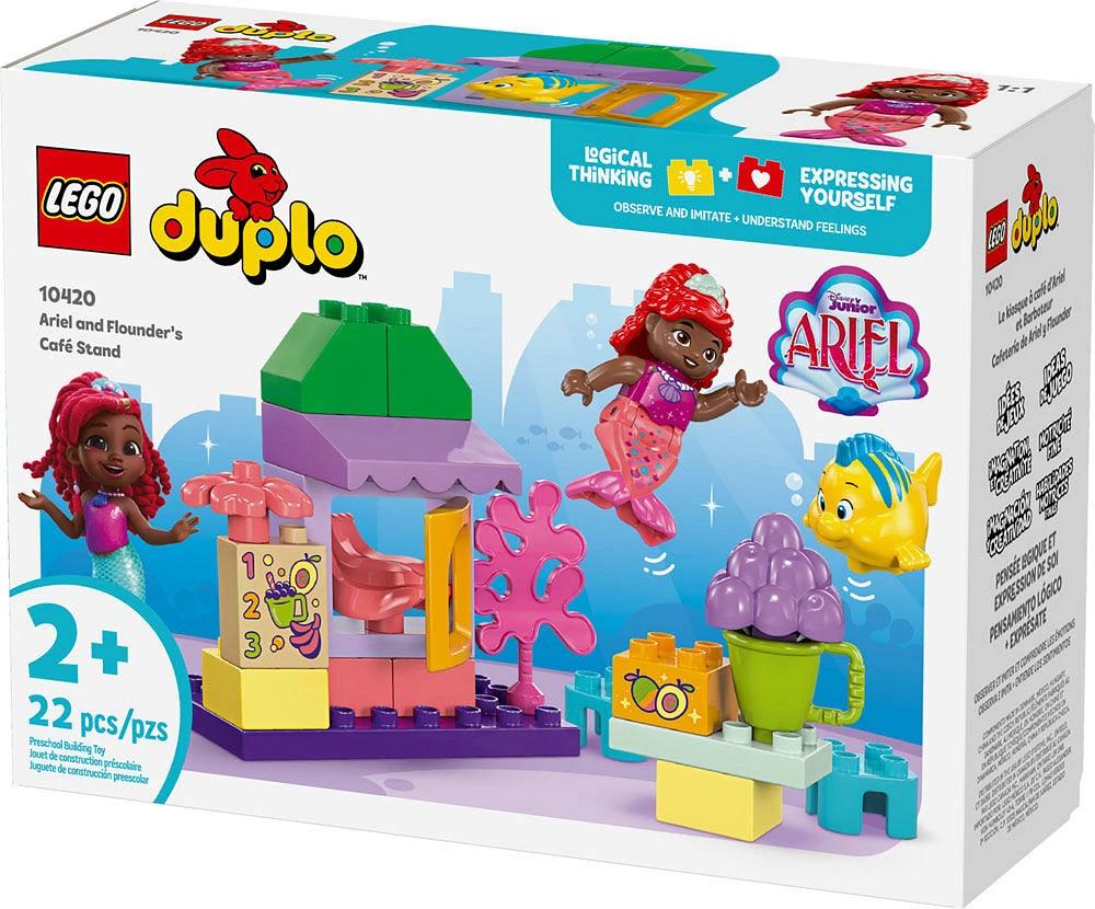 LEGO DUPLO Disney Ariel and Flounder's Café Stand, The Little Mermaid Toys, Kids Learning Toy, 10420