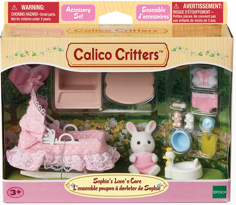 Calico Critters Sophie's Love N Care, ensemble de jeu de maison de poupée avec figurine et accessoires