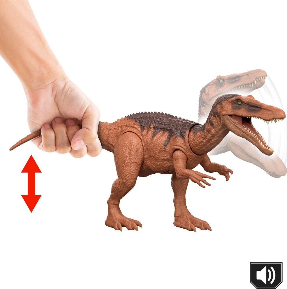 Jurassic World Rebirth Wild Roar Baryonyx Dinosaur Toy, Tail Controlled Attack Chomp & Sound
